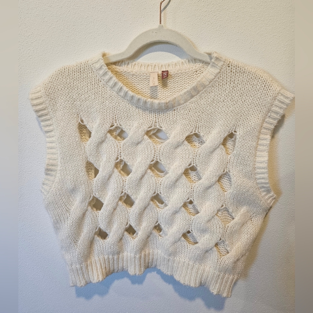 Pilcro Open Knit Sweater Vest One Size - Picture 2 of 6